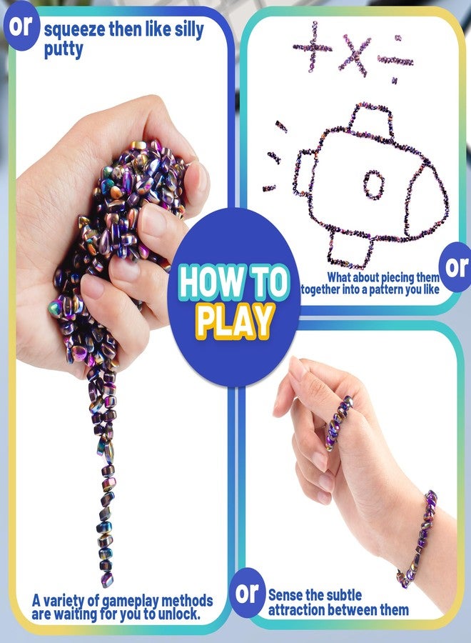 Chilvil 1000pcs Valentines Day Gifts for Him Teen Boy, Magnetic Fidget Toys Metal Weak Magnet Balls Stones Beads Quiet Office Desk Stress Anxiety Relief Cool Gadget Sensory Autism Ferrite Putty - Image 3